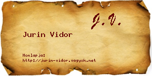 Jurin Vidor névjegykártya